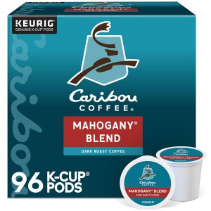 Caribou Coffee Mahogany Keurig Single-Serve K-Cup Pods. Dark Roast Coffee.