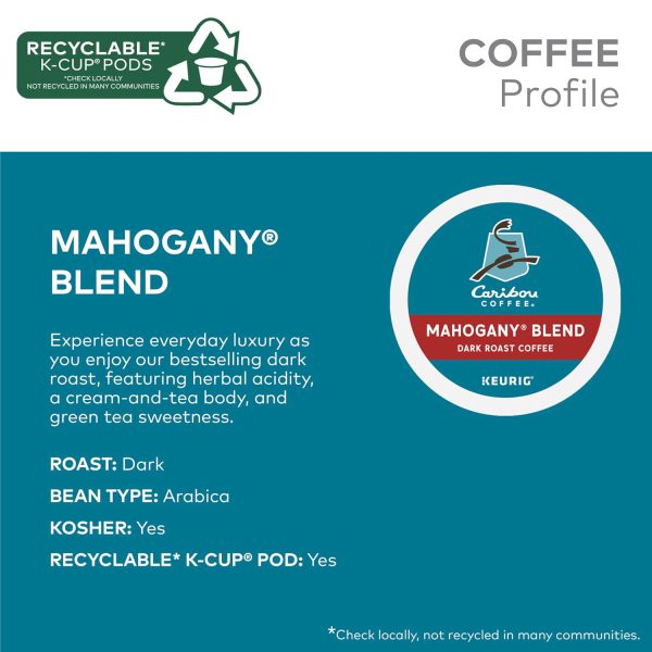 Caribou Coffee Mahogany Keurig Single-Serve K-Cup Pods. Dark Roast Coffee. - Image 4