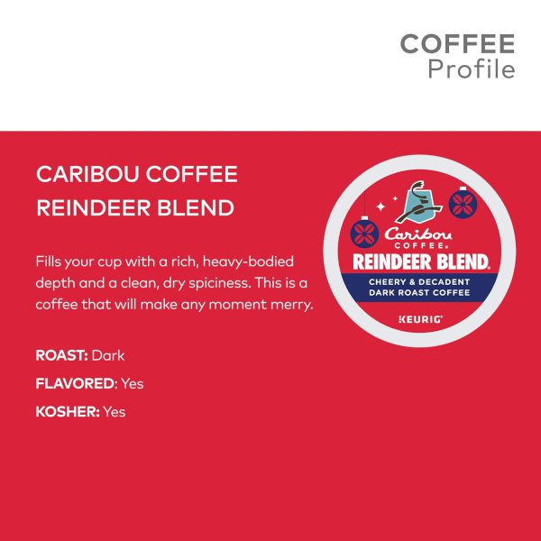 Caribou Coffee Reindeer Blend. Single-Serve Keurig K-Cup Pods. Dark Roast Coffee Pods. 88 Count - Image 4