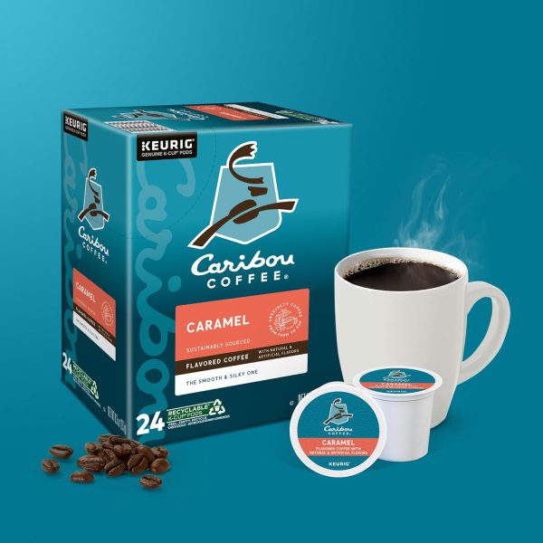 Caribou Coffee Caramel Flavored Coffee. Single Serve Keurig K-Cup Pods. Medium Roast Coffee. 96-Count Box (Pack of 4) - Image 9