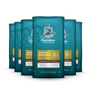 Caribou Coffee. Flavored Ground Coffee - Vanilla Hazelnut Dreamstate 66 Ounces (6 Bags of 11 Ounces)