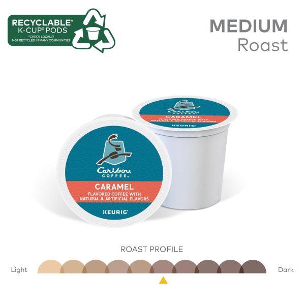 Caribou Coffee Caramel Flavored Coffee. Single Serve Keurig K-Cup Pods. Medium Roast Coffee. 96-Count Box (Pack of 4) - Image 5