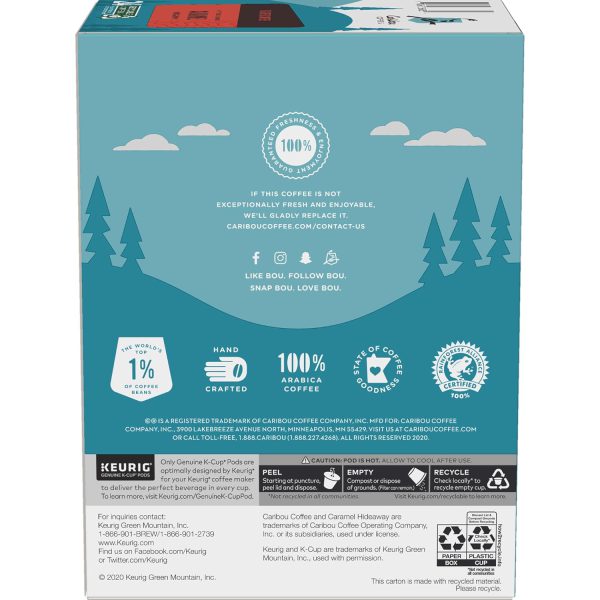 Caribou Coffee Caramel Flavored Coffee. Single Serve Keurig K-Cup Pods. Medium Roast Coffee. 96-Count Box (Pack of 4) - Image 16