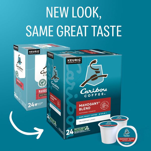 Caribou Coffee Mahogany Keurig Single-Serve K-Cup Pods. Dark Roast Coffee. - Image 2