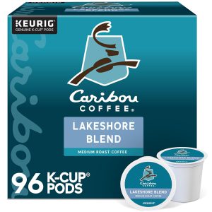 Caribou Coffee Lakeshore Blend Keurig Single-Serve K-Cup Pods. Medium Roast. 24 Count (Pack of 4)