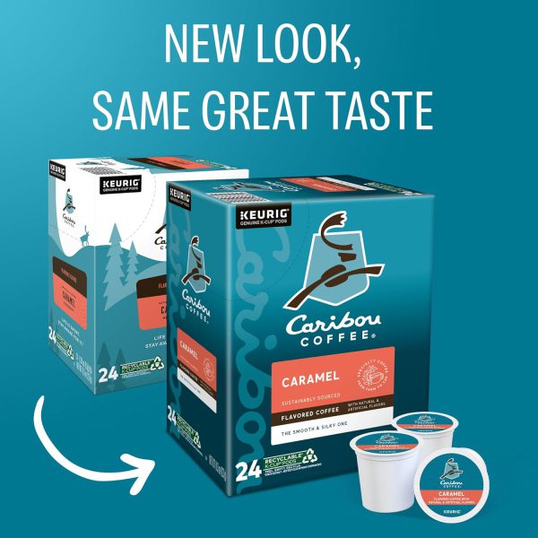 Caribou Coffee Caramel Flavored Coffee. Single Serve Keurig K-Cup Pods. Medium Roast Coffee. 96-Count Box (Pack of 4) - Image 2