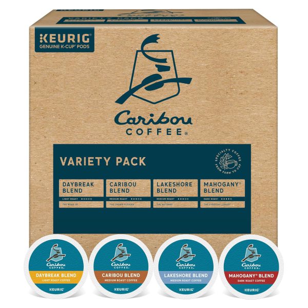 Caribou Coffee Single Serve Keurig K-Cup Pod Variety Pack. Light. Medium. and Dark Roast Coffees. 40-Count Box(Pack of 1)