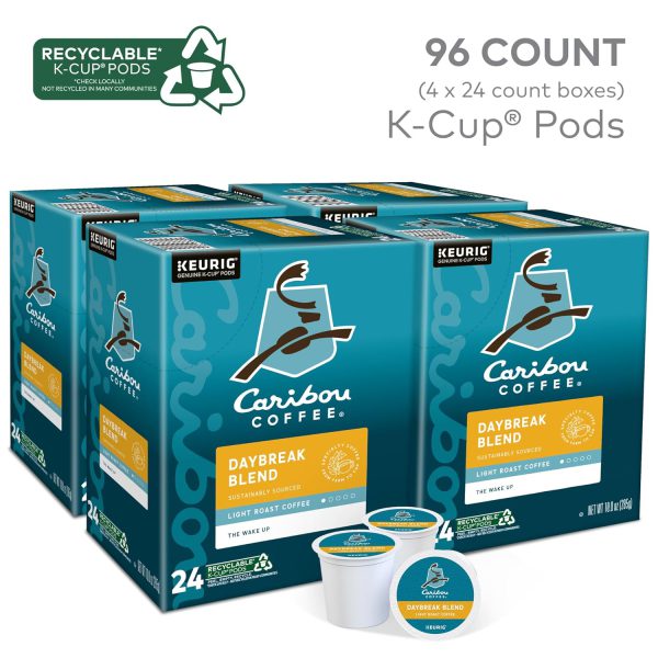 Caribou Coffee Daybreak Morning Blend. Keurig Single-Serve K-Cup Pods. Light Roast. 96 Count (4 Packs of 24) - Image 3