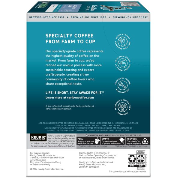 Caribou Coffee Lakeshore Blend Keurig Single-Serve K-Cup Pods. Medium Roast. 24 Count (Pack of 4) - Image 15