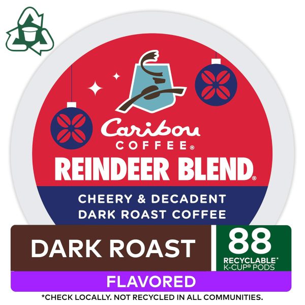 Caribou Coffee Reindeer Blend. Single-Serve Keurig K-Cup Pods. Dark Roast Coffee Pods. 88 Count - Image 2